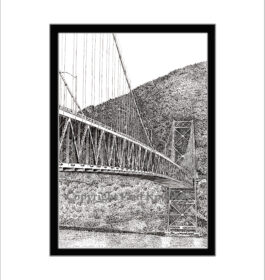 Bear Mountain Bridge, Pen and Ink Print