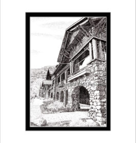 Bear Mountain Inn, Pen and Ink Print