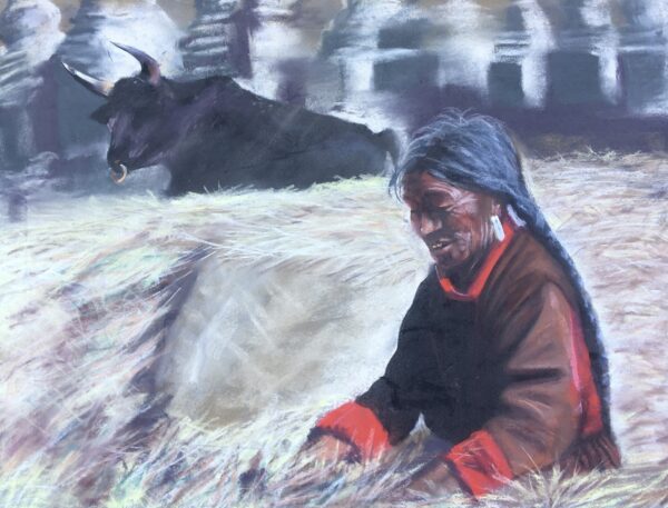 "Out in the Field" Original Pastel by Shawn Dell Joyce