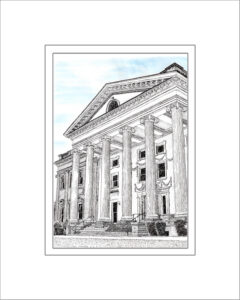 Mill's Mansion, Staatsburg, Pen and Ink Print
