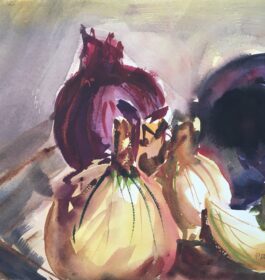 “Onions” Paula Baldinger Watercolor