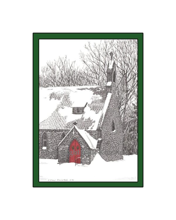 Kmiotek Art Works - Gloria Dei Church, Palenville, NY, Pen and Ink Print