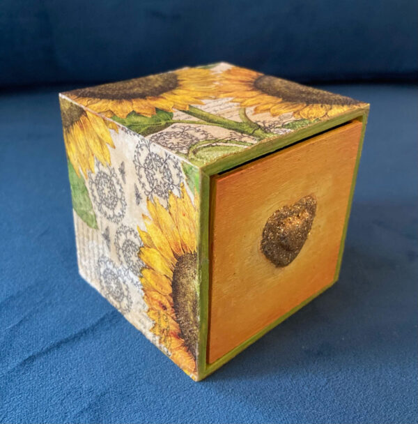 Sunflower Decoupage Drawer Box by Jane Sayre-Denny